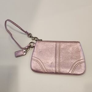 Coach Metallic Pink Wristlet